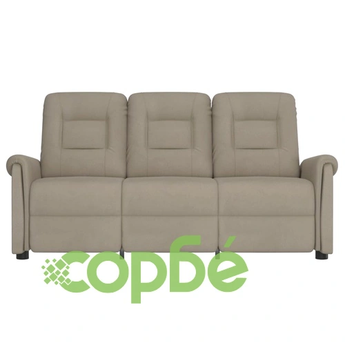 3-местен масажен реклайнер, светлосив, микрофибърна тъкан ➤ топ цена ➤ sorbe.bg