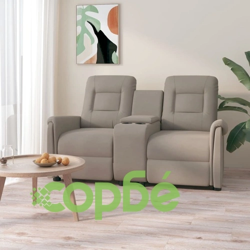 2-местен масажен наклоняем стол с поставка за чаша, светлосив ➤ топ цена ➤ sorbe.bg