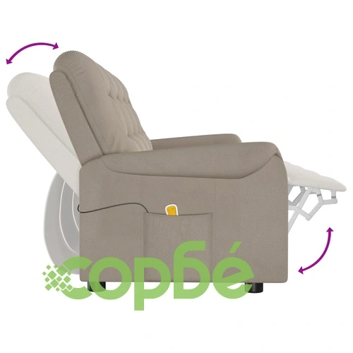 4-местен масажен реклайнер, светлосив, микрофибърна тъкан ➤ топ цена ➤ sorbe.bg