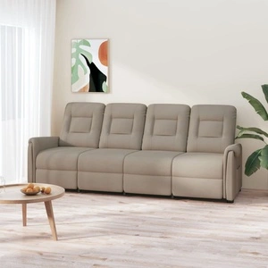 4-местен масажен реклайнер, светлосив, микрофибърна тъкан