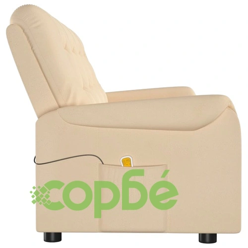 4-местен масажен реклайнер, кремав, микрофибърна тъкан ➤ топ цена ➤ sorbe.bg