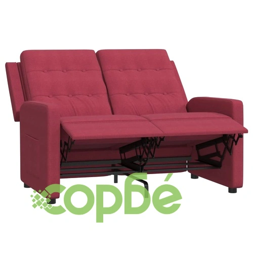 2-местен реклайнер, виненочервен, текстил ➤ топ цена ➤ sorbe.bg