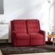 2-местен реклайнер, виненочервен, текстил