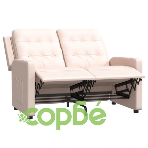 2-местен реклайнер, кремав, текстил ➤ топ цена ➤ sorbe.bg