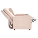 2-местен реклайнер с поставка за чаша, кремав, текстил
