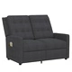 2-местен масажен реклайнер, тъмносив, текстил