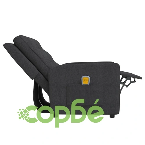 2-местен масажен реклайнер, тъмносив, текстил ➤ топ цена ➤ sorbe.bg