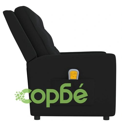 2-местен масажен реклайнер, черен, текстил ➤ топ цена ➤ sorbe.bg