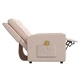 2-местен масажен реклайнер, кремав, текстил