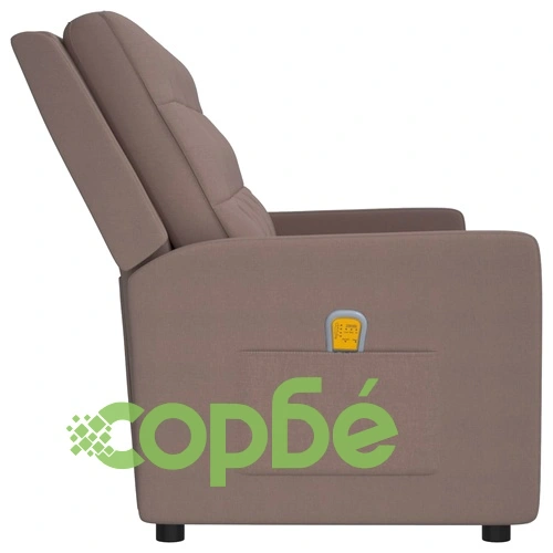 3-местен масажен реклайнер, таупе, текстил ➤ топ цена ➤ sorbe.bg