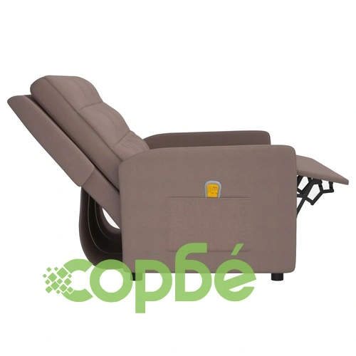 3-местен масажен реклайнер, таупе, текстил ➤ топ цена ➤ sorbe.bg