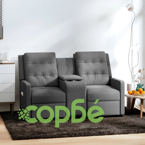 2-местен масажен наклоняем стол с поставка за чаша, светлосив ➤ топ цена ➤ sorbe.bg