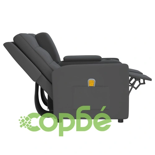 2-местен масажен наклоняем стол с поставка за чаша, тъмносив ➤ топ цена ➤ sorbe.bg