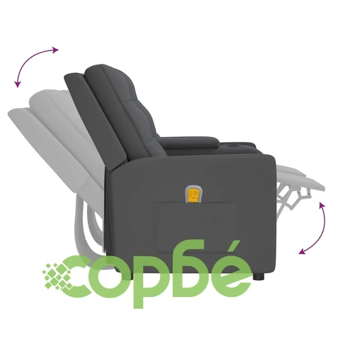 2-местен масажен наклоняем стол с поставка за чаша, тъмносив ➤ топ цена ➤ sorbe.bg