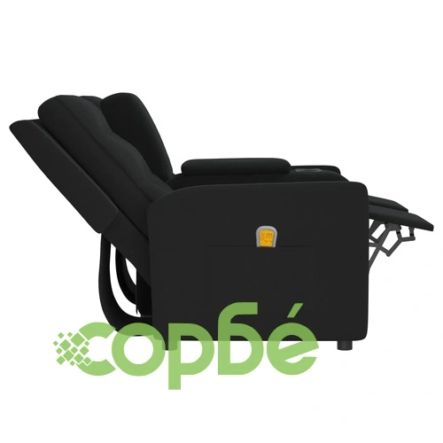 2-местен масажен реклайнер с държачи за чаши, черно ➤ топ цена ➤ sorbe.bg