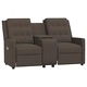 2-местен масажен реклайнер с държачи за чаши, кафяв