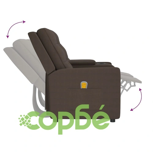 2-местен масажен реклайнер с държачи за чаши, кафяв ➤ топ цена ➤ sorbe.bg