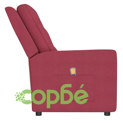 4-местен масажен реклайнер, виненочервен, текстил ➤ топ цена ➤ sorbe.bg