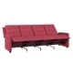 4-местен масажен реклайнер, виненочервен, текстил