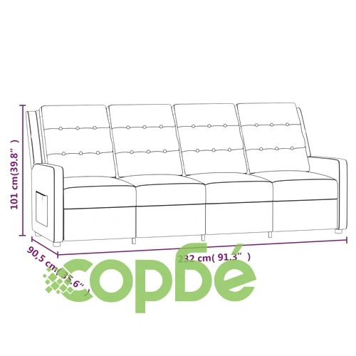 4-местен масажен реклайнер, виненочервен, текстил ➤ топ цена ➤ sorbe.bg