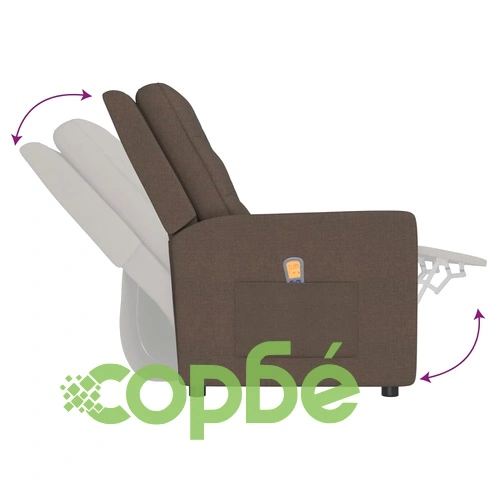 4-местен масажен реклайнер, кафяв, текстил ➤ топ цена ➤ sorbe.bg