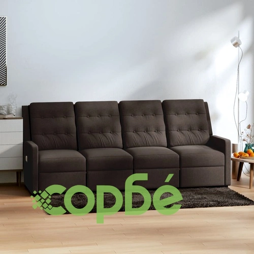 4-местен масажен реклайнер, кафяв, текстил ➤ топ цена ➤ sorbe.bg