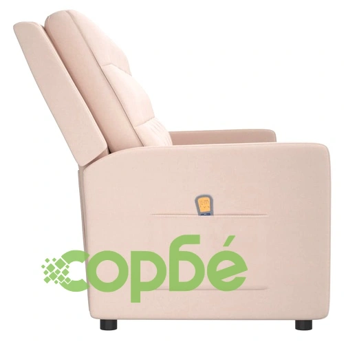 4-местен масажен реклайнер, кремав, текстил ➤ топ цена ➤ sorbe.bg