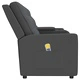 4-местен масажен реклайнер с поставка за чаша, тъмносив
