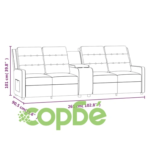 4-местен масажен реклайнер с поставка за чаша, кафяв ➤ топ цена ➤ sorbe.bg