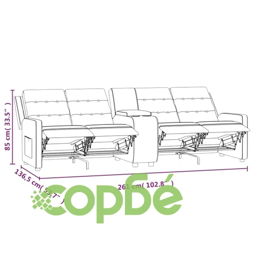 4-местен масажен реклайнер с поставка за чаша, таупе ➤ топ цена ➤ sorbe.bg