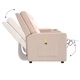 4-местен масажен реклайнер с поставка за чаша, кремав