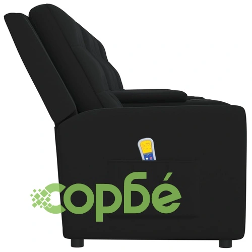4-местен масажен реклайнер с поставки за чаши, черен ➤ топ цена ➤ sorbe.bg