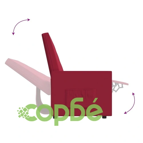 2-местен реклайнер, виненочервен, текстил ➤ топ цена ➤ sorbe.bg