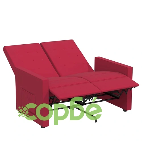 2-местен реклайнер, виненочервен, текстил ➤ топ цена ➤ sorbe.bg