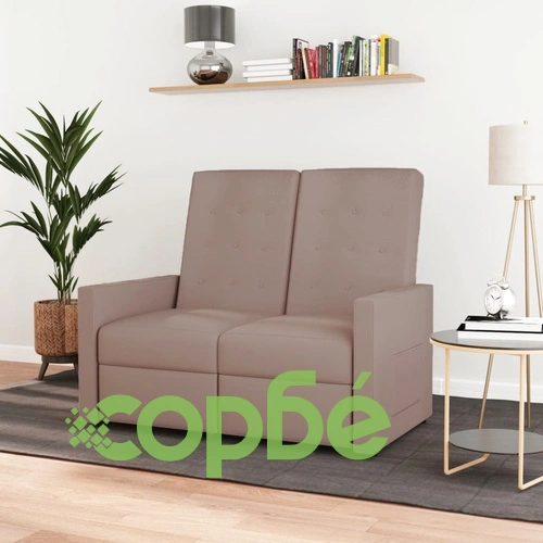 2-местен реклайнер, таупе, текстил ➤ топ цена ➤ sorbe.bg