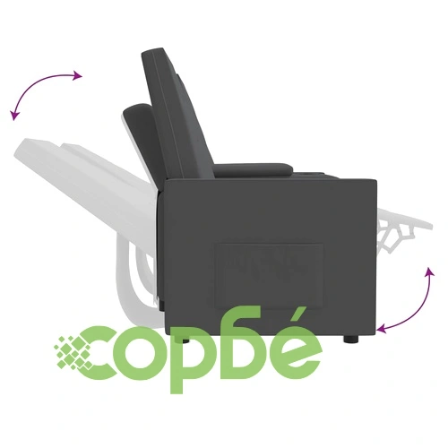 2-местен реклайнер с поставка за чаша, тъмносив, текстил ➤ топ цена ➤ sorbe.bg