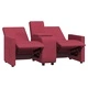 2-местен реклайнер с поставка за чаша, виненочервен, текстил