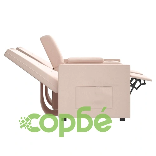 2-местен реклайнер с поставка за чаша, кремав, текстил ➤ топ цена ➤ sorbe.bg