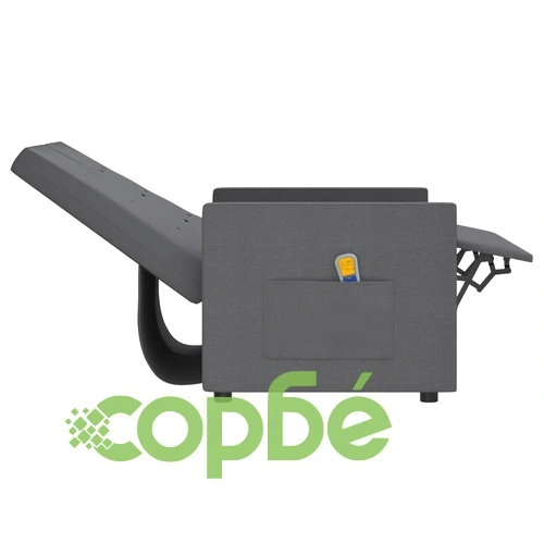 2-местен масажен реклайнер, светлосив, текстил ➤ топ цена ➤ sorbe.bg