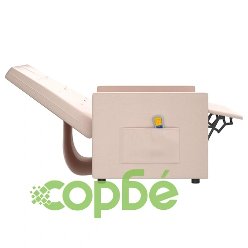 2-местен масажен реклайнер, кремав, текстил ➤ топ цена ➤ sorbe.bg