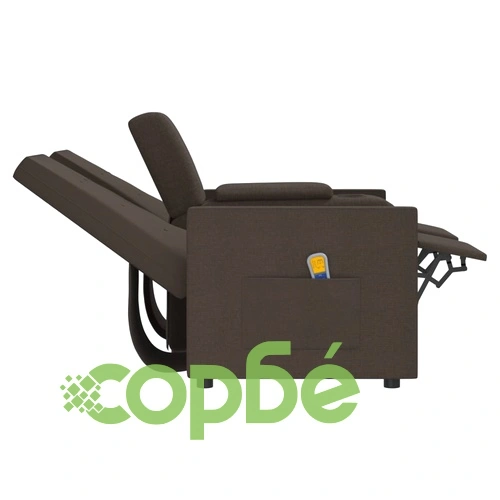 2-местен масажен реклайнер с поставка за чаша, кафяв ➤ топ цена ➤ sorbe.bg