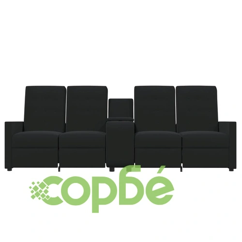 4-местен масажен реклайнер с поставка за чаша, черен ➤ топ цена ➤ sorbe.bg