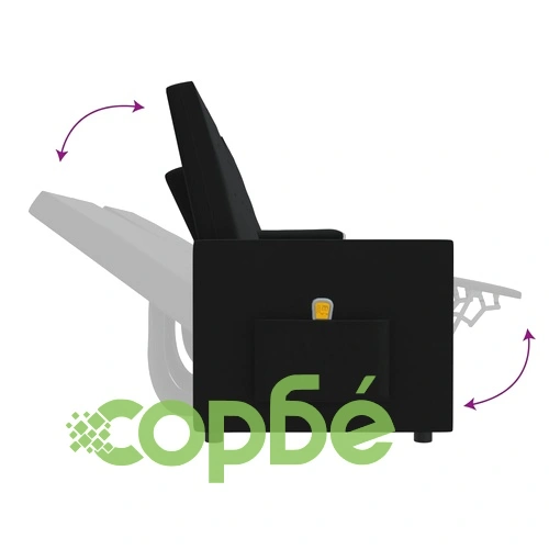 4-местен масажен реклайнер с поставка за чаша, черен ➤ топ цена ➤ sorbe.bg