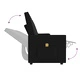 4-местен масажен реклайнер с поставка за чаша, черен