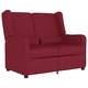 2-местен реклайнер, виненочервен, текстил
