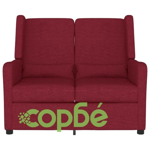 2-местен реклайнер, виненочервен, текстил ➤ топ цена ➤ sorbe.bg