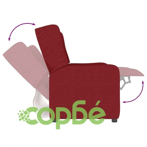 2-местен реклайнер, виненочервен, текстил ➤ топ цена ➤ sorbe.bg