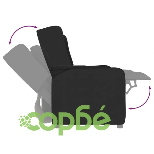 2-местен реклайнер с поставка за чаша, черен, текстил ➤ топ цена ➤ sorbe.bg