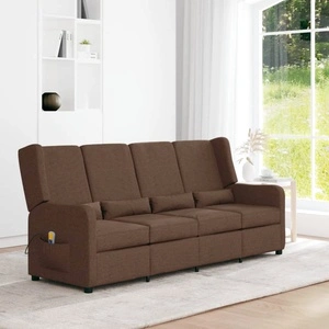 4-местен масажен наклоняем стол, кафяв, текстил