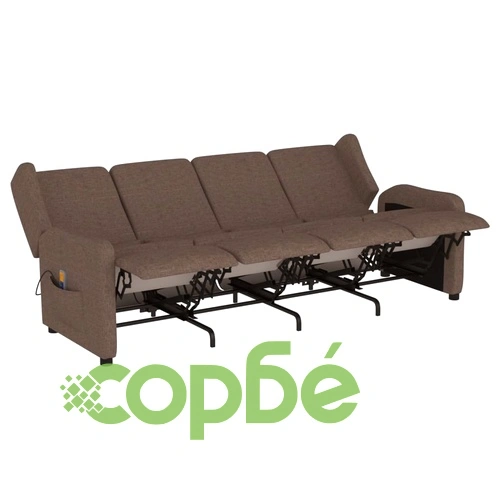 4-местен масажен наклоняем стол, таупе, текстил ➤ топ цена ➤ sorbe.bg
